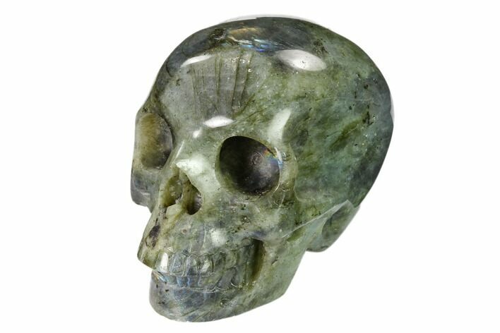 Realistic, Polished Labradorite Skull - Madagascar #151055